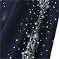 Birth Of Royal Child Raw Embroidered Pearl Flared Denim Jeans - Black
