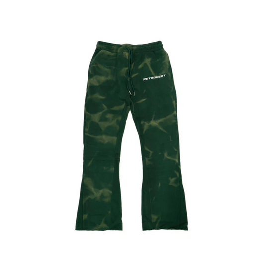 Retrovert Washed Flare Pants - Green