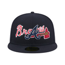 New Era Atlanta Braves Overlap 59Fifty Fitted - Navy