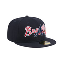 New Era Atlanta Braves Overlap 59Fifty Fitted - Navy