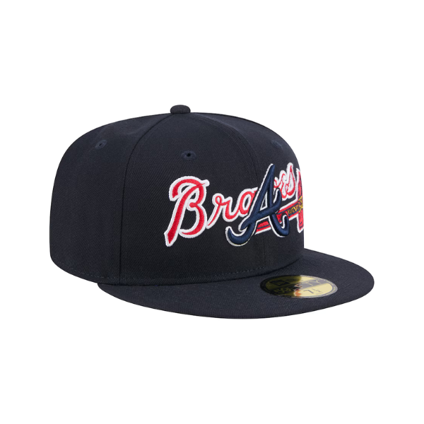 New Era Atlanta Braves Overlap 59Fifty Fitted - Navy