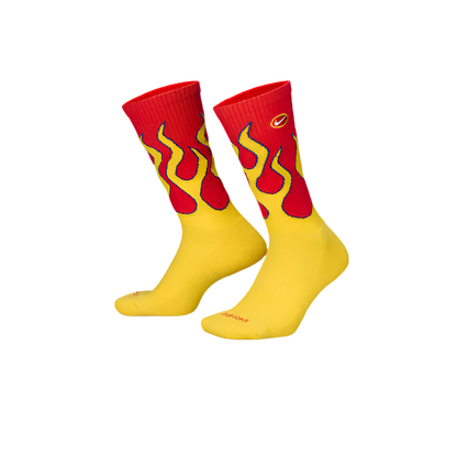 Nike Everyday Plus Cushioned Crew Flames Socks - Yellow/Red