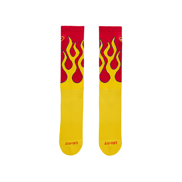 Nike Everyday Plus Cushioned Crew Flames Socks - Yellow/Red