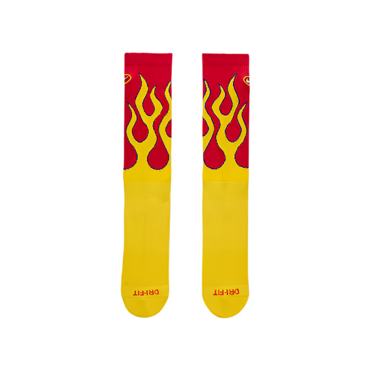 Nike Everyday Plus Cushioned Crew Flames Socks - Yellow/Red