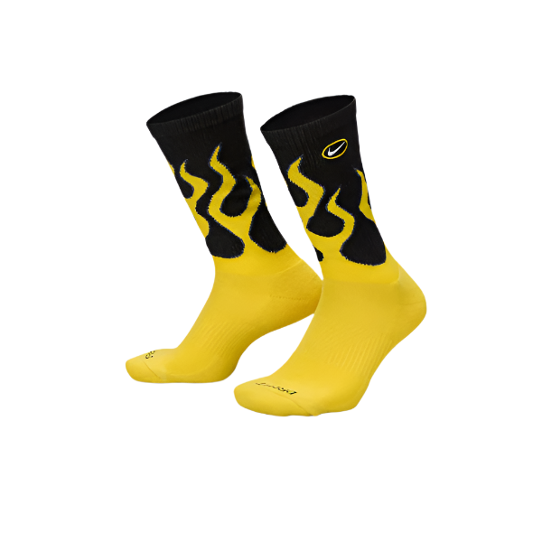 Nike Everyday Plus Cushioned Crew Flames Socks - Yellow/Black