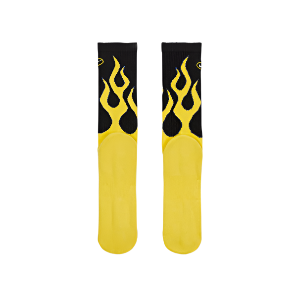 Nike Everyday Plus Cushioned Crew Flames Socks - Yellow/Black