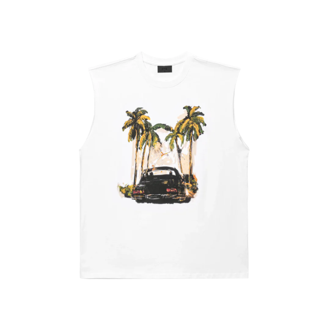 RtA Terry Cutoff Tee - Drift Car White