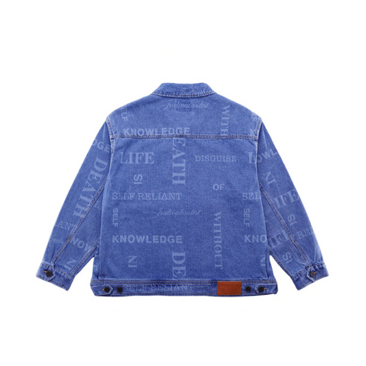 Individualist Knowledge Laser Print Chore Jacket -  Indigo