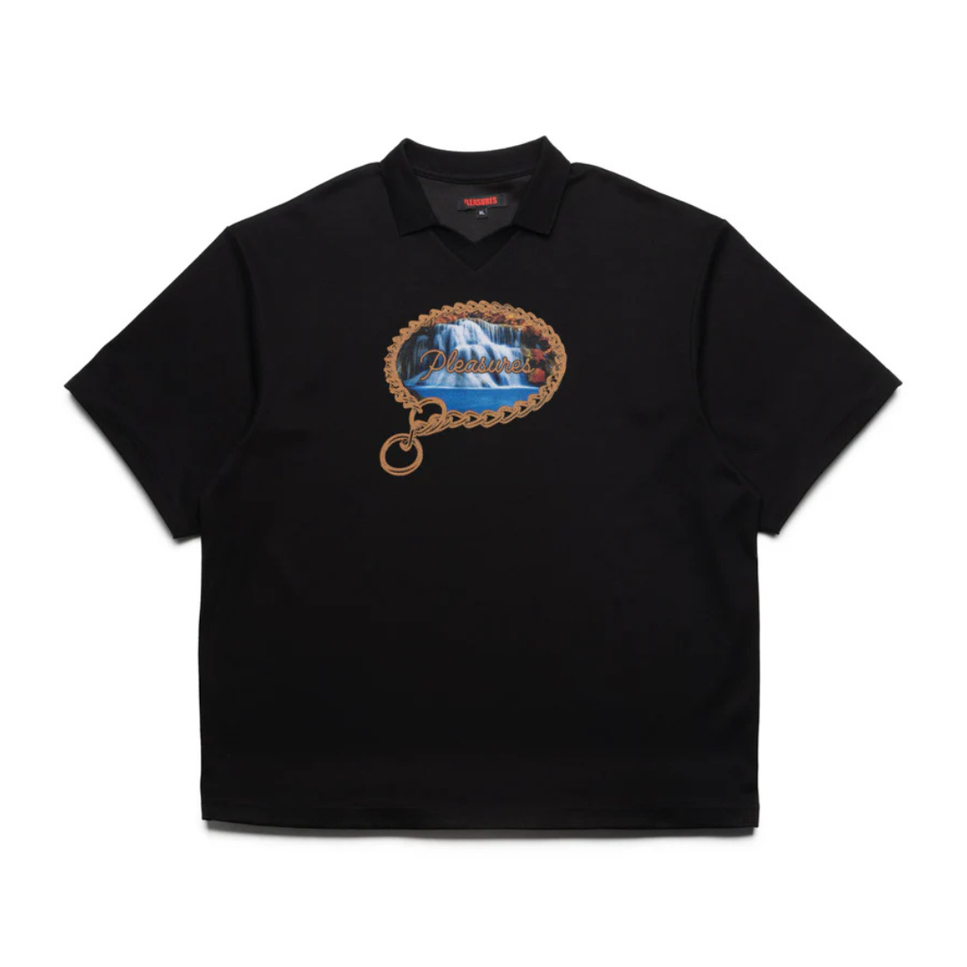 Pleasures Submission Boxy Polo Tee - Black