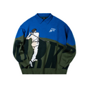 Market x Malbon Rugby Knit Polo - Blue/Green