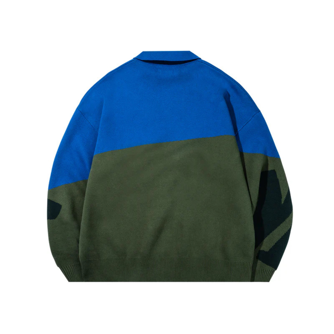 Market x Malbon Rugby Knit Polo - Blue/Green