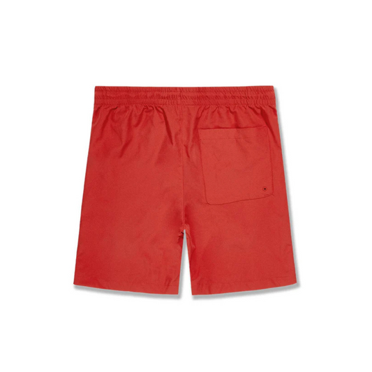 Boys Jordan Craig Embroidered Camp Shorts - Red