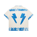 Diet Starts Monday Strokes Button Up Shirt - Cream/Blue