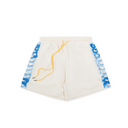 Diet Starts Monday Strokes Linen Shorts - Cream/Blue