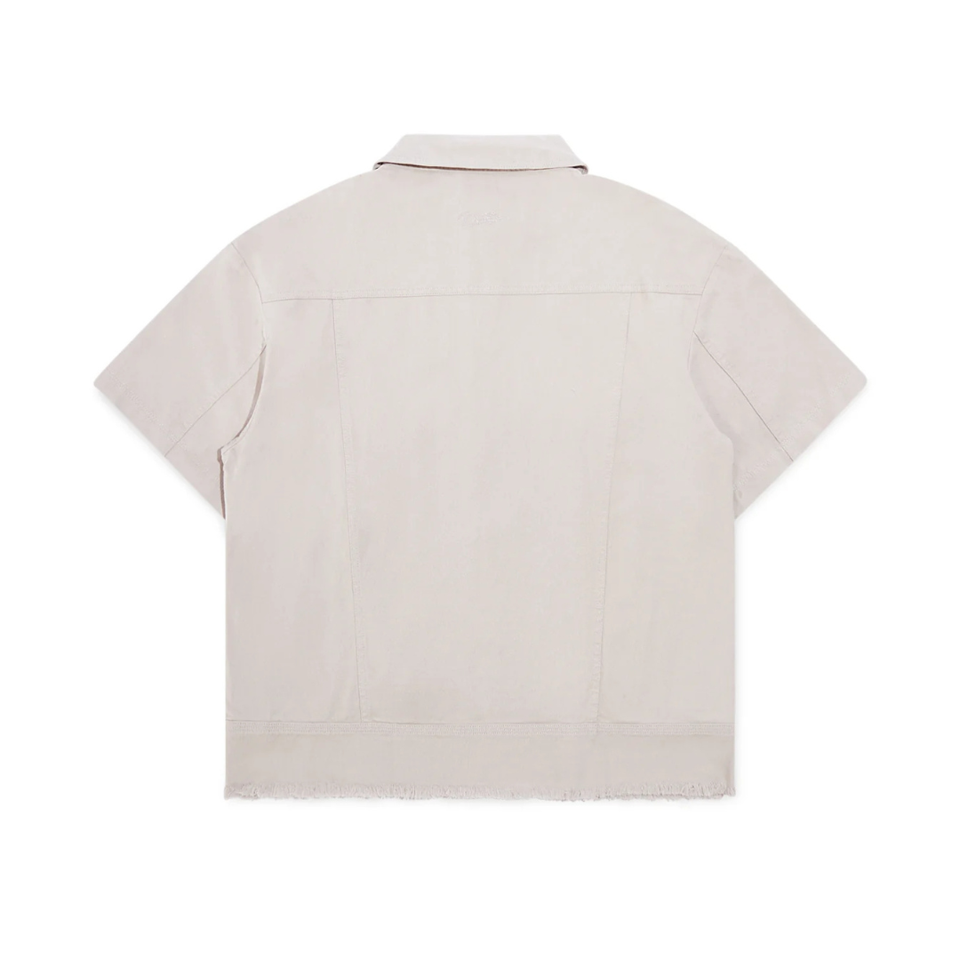 Diet Starts Monday Canvas Short Sleeve Trucker Jacket - Natural