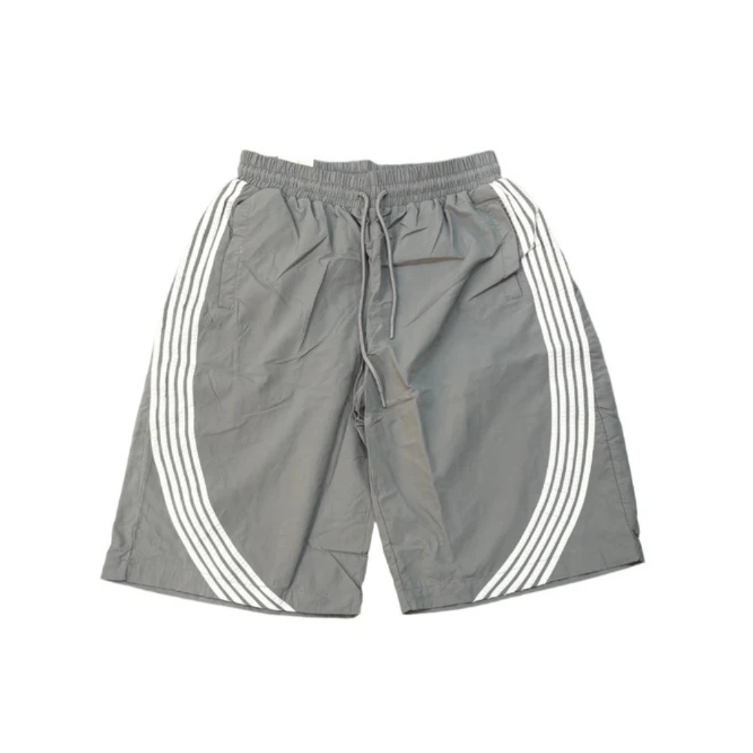 Rebel Minds Bent Stripe Nylon Shorts - Grey