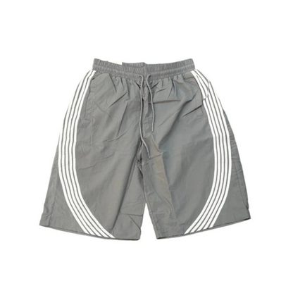 Rebel Minds Bent Stripe Nylon Shorts - Grey