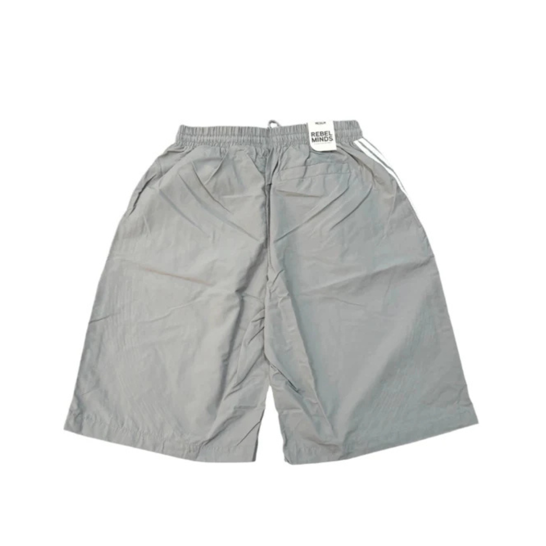 Rebel Minds Bent Stripe Nylon Shorts - Grey