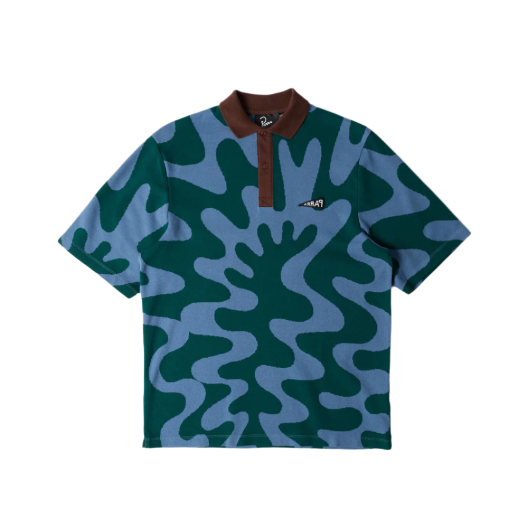 Parra Splashed Polo T-Shirt - Pine Green