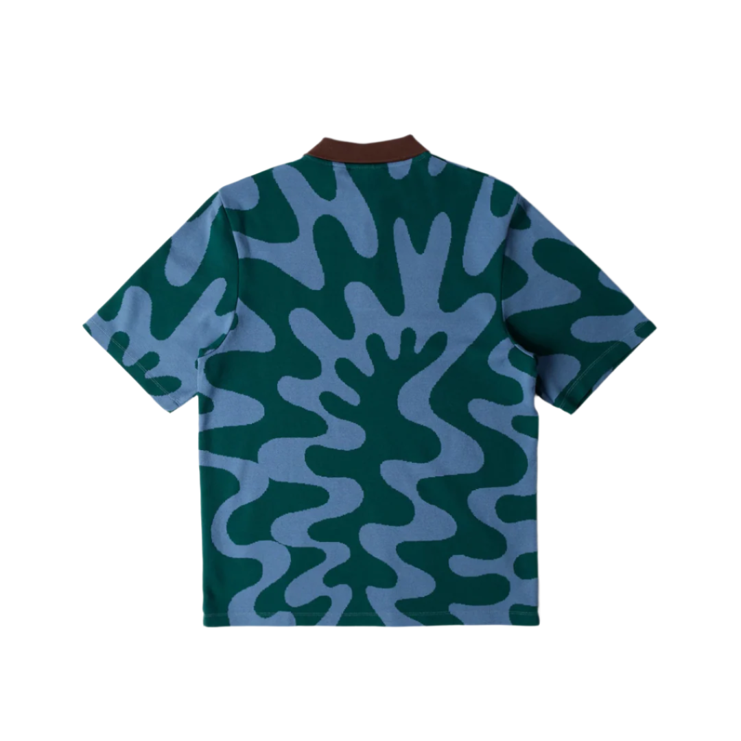 Parra Splashed Polo T-Shirt - Pine Green