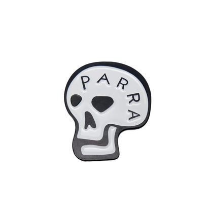 Parra Skulled Enamel Pin - White