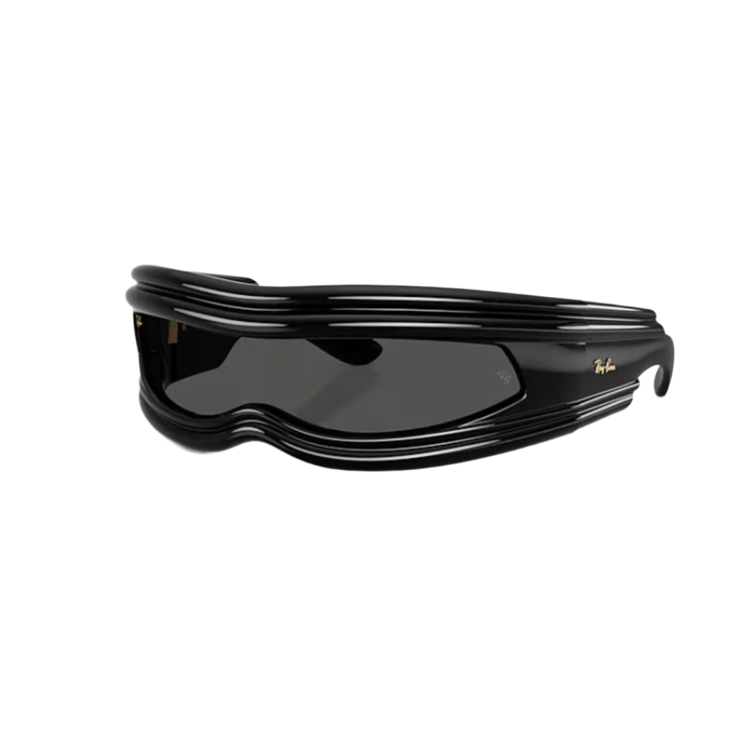 Ray-Ban x Asap Rocky Ultra-Wrap Black Lens Thick Brim Sunglasses - Black