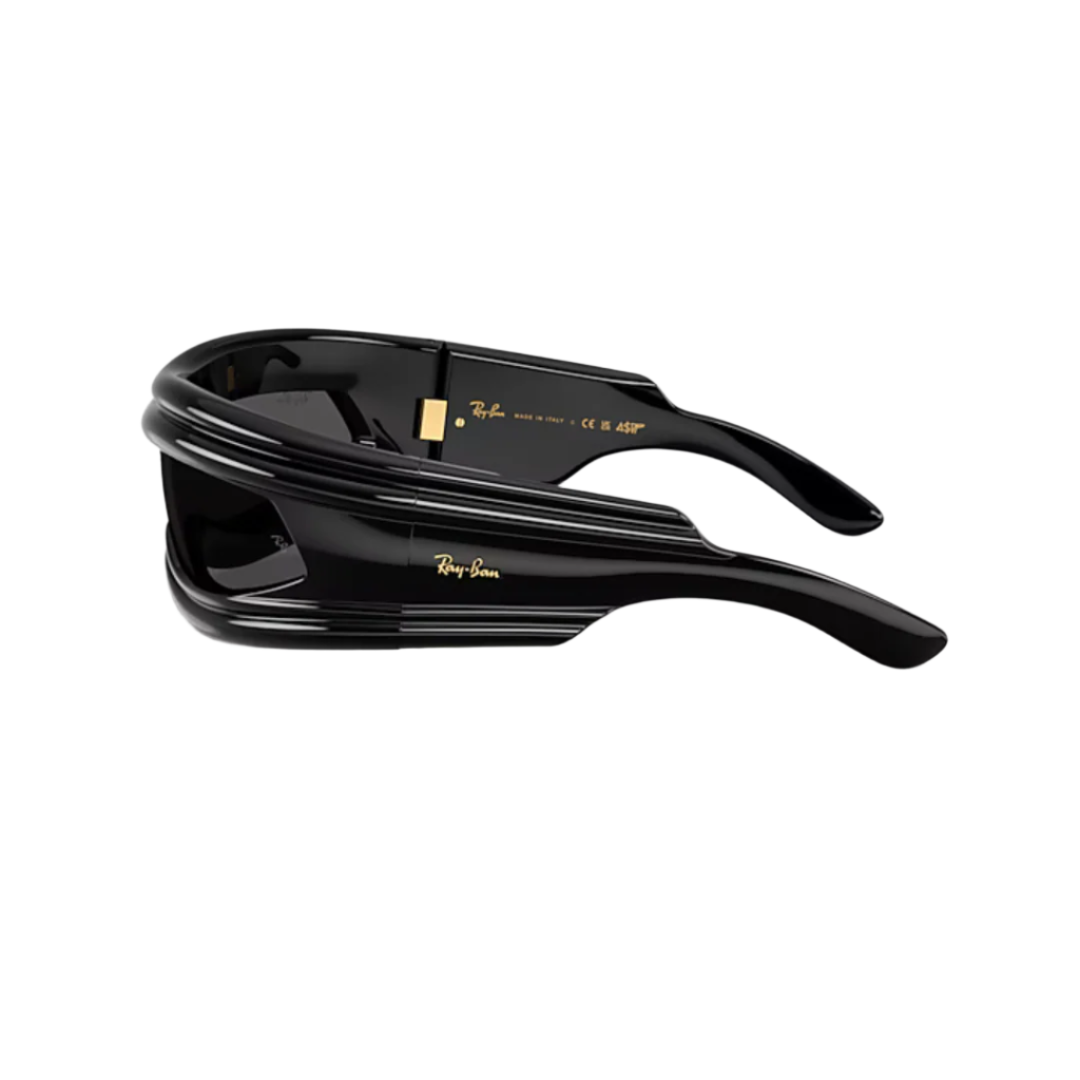 Ray-Ban x Asap Rocky Ultra-Wrap Black Lens Thick Brim Sunglasses - Black