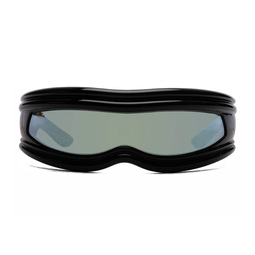 Ray-Ban x Asap Rocky Ultra-Wrap Next-Gen Green/Mirror Silver Lens Sunglasses - Black