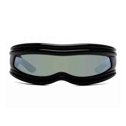 Ray-Ban x Asap Rocky Ultra-Wrap Next-Gen Green/Mirror Silver Lens Sunglasses - Black