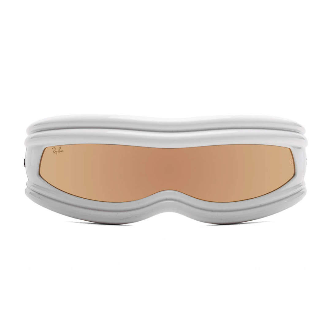 Ray-Ban x Asap Rocky Ultra-Wrap Next-Gen Brown/Mirror Gold Lens Sunglasses - White