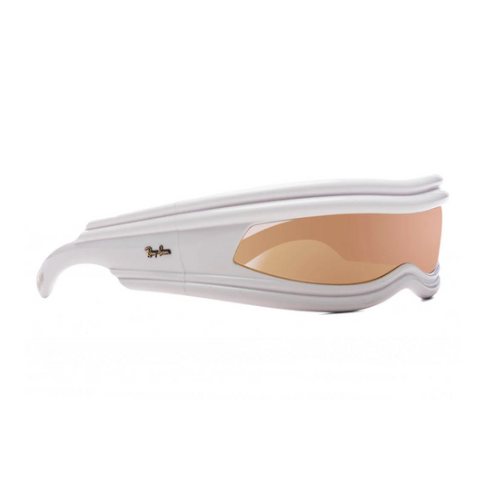 Ray-Ban x Asap Rocky Ultra-Wrap Next-Gen Brown/Mirror Gold Lens Sunglasses - White