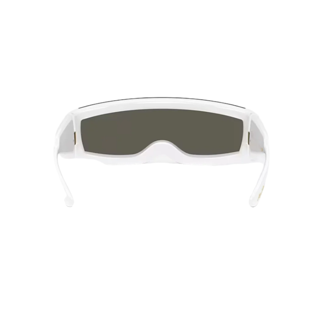 Ray-Ban x Asap Rocky Ultra-Wrap 002 Brown/Mirror Gold Wide-Lens Sunglasses - Polished White