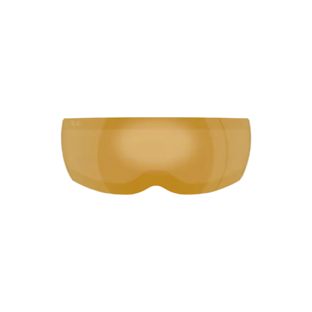 Ray-Ban x Asap Rocky Ultra-Wrap 002 Brown/Mirror Gold Wide-Lens Sunglasses - Polished White