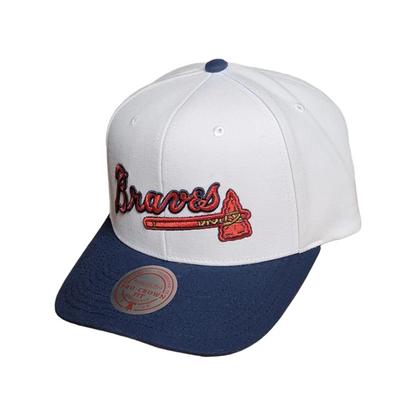 Mitchell & Ness Atlanta Braves Evergreen Pro Snapback - White/Red/Navy