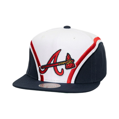 Mitchell & Ness MLB Atlanta Overhead Snapback - White/Navy