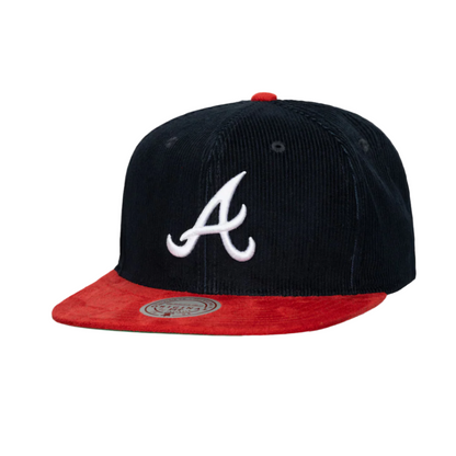 Mitchell & Ness MLB Atlanta "Sueduroy" Snapback - Navy/Red