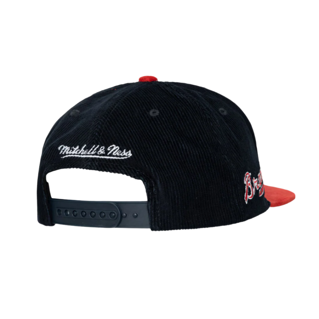 Mitchell & Ness MLB Atlanta "Sueduroy" Snapback - Navy/Red