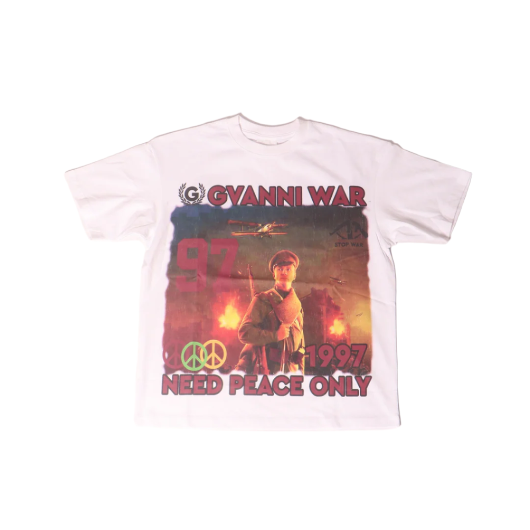 Gvanni "Need Peace" Tee - "White"