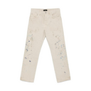 Purple Double Paint Embroidery Pelican Denim -  Khaki