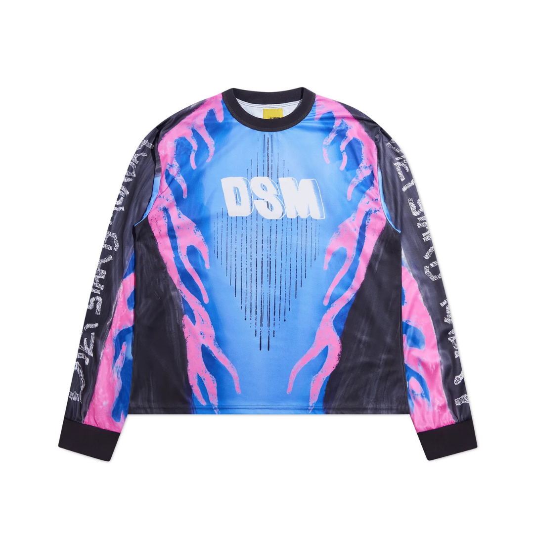 Diet Starts Monday MX Flame Jersey - Black/Blue/Pink