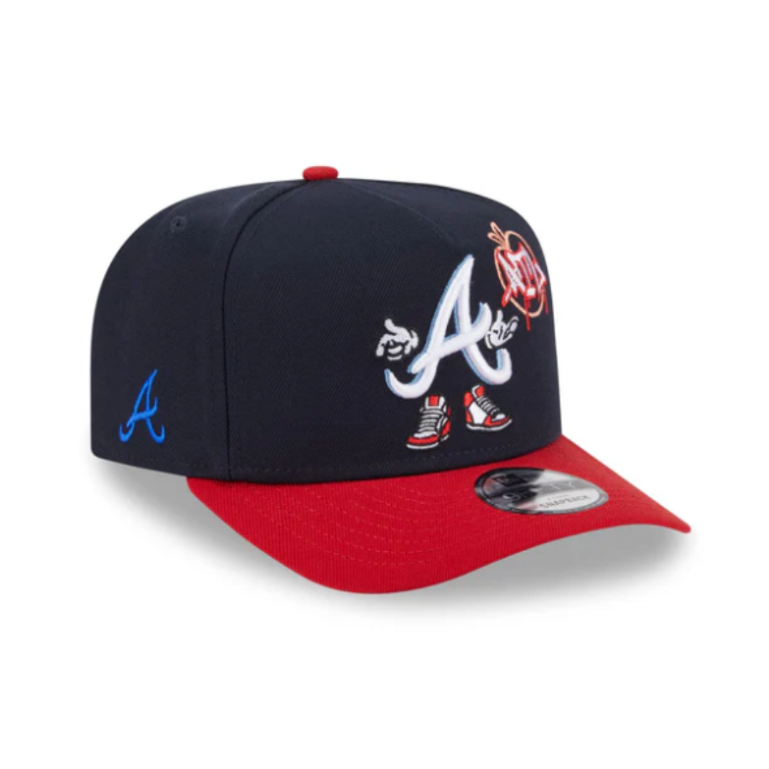 New Era 9FiftyAF Atlanta Braves Cartoon Snapback - Navy/Red