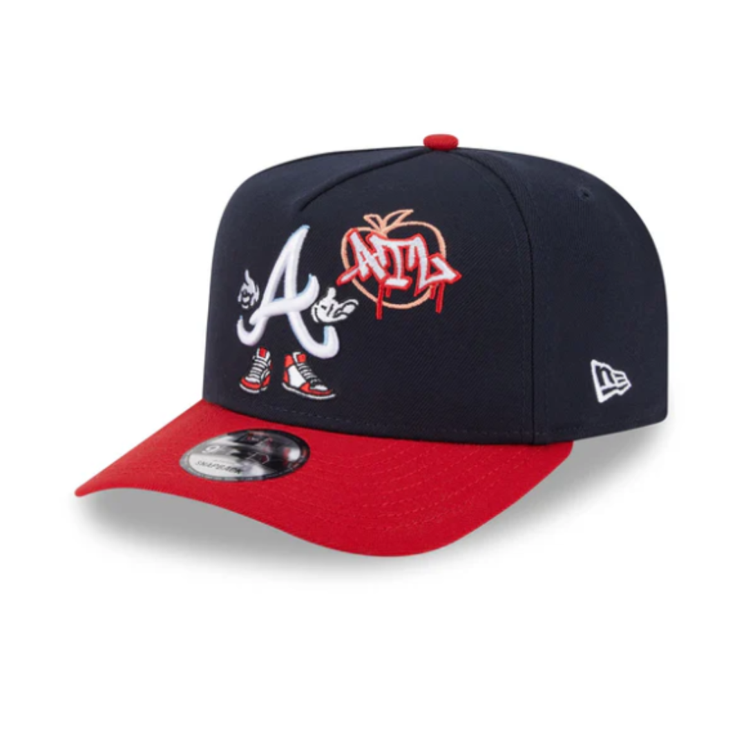 New Era 9FiftyAF Atlanta Braves Cartoon Snapback - Navy/Red