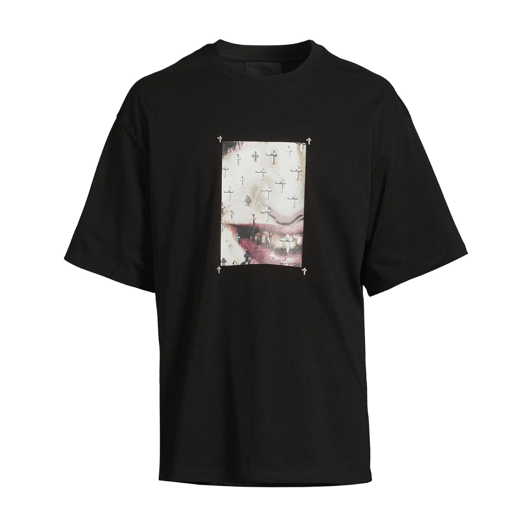RtA Colin Cross T-Shirt - Black