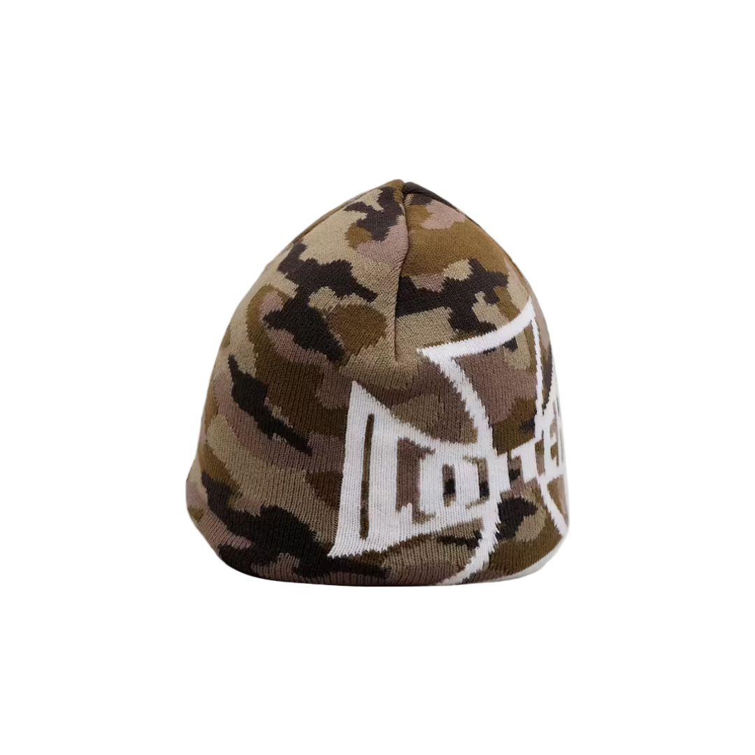 Loiter Motor Skull Knit Beanie - Woodland Camo