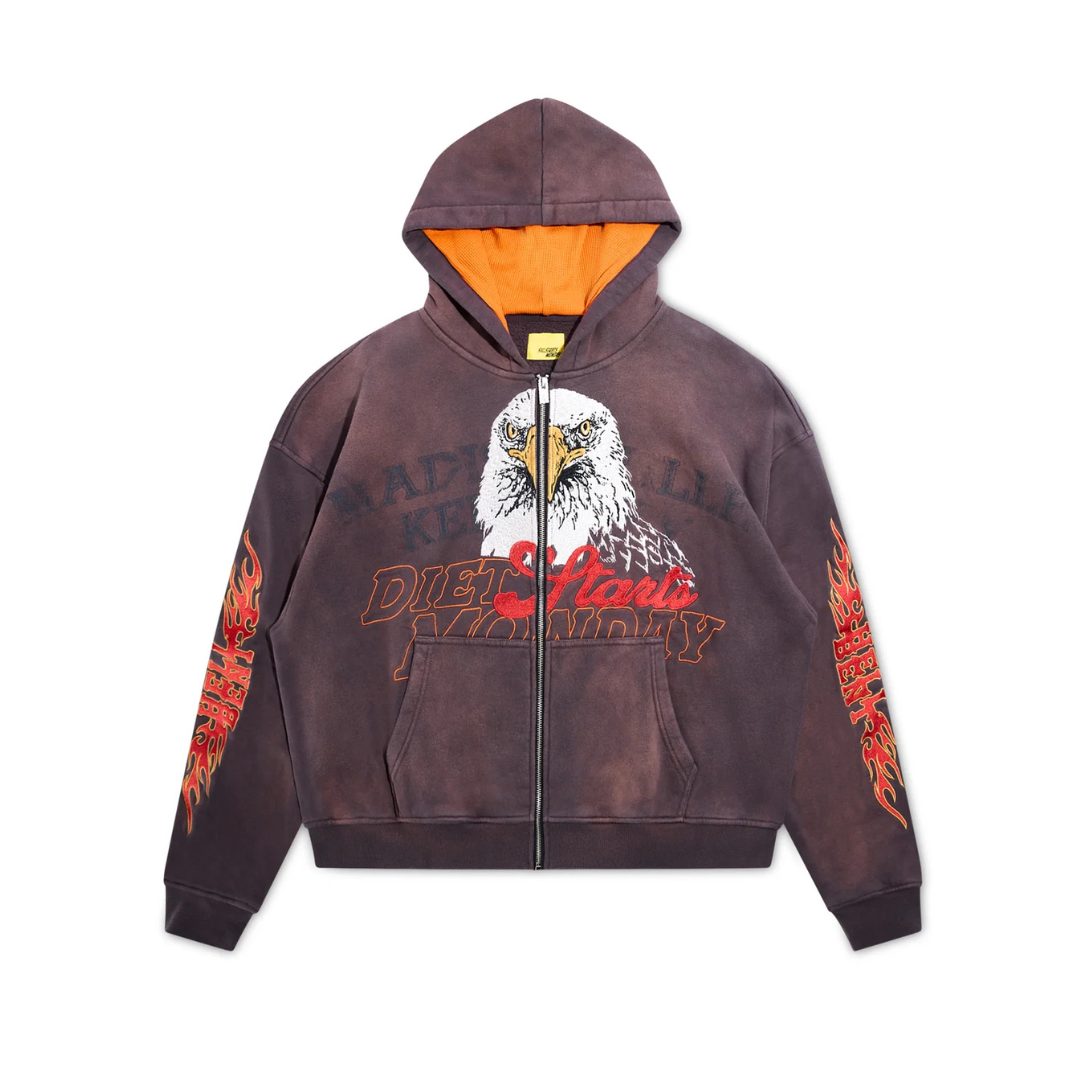 Diet Starts Monday "Hell Bent" Full Zip Sweatshirt - "Vintage Brown"