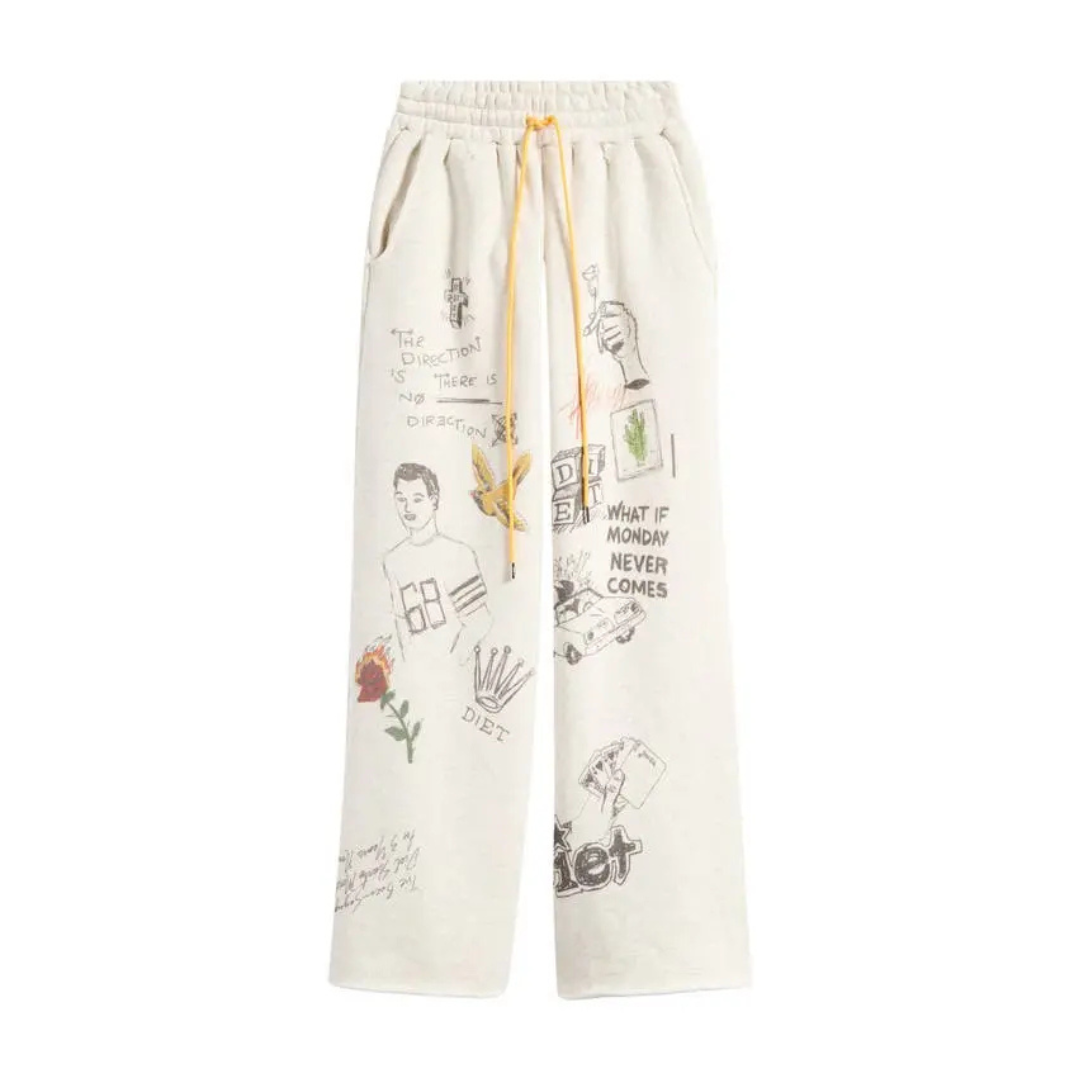 Diet Starts Monday "Doodle" Sweatpants - "Heather Grey"