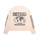 Diet Starts Monday "Worldwide" Long Sleeve Tee - "Antique White"