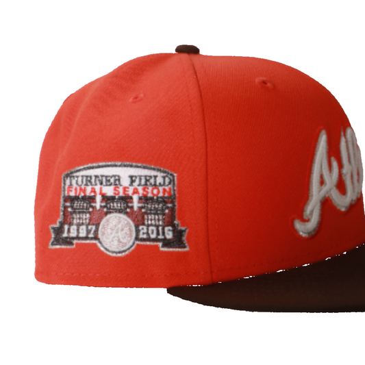 New Era 59Fifty Atlanta Braves '57-'16 Final Season Fitted - Orange/Brown