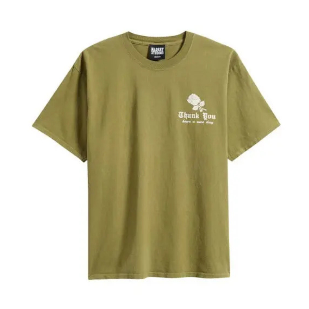 Market "Thank You" Needlepoint T-Shirt - Sea Kelp