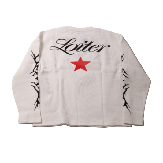 Loiter American Dream Waffle-Knit L/S T-Shirt - White